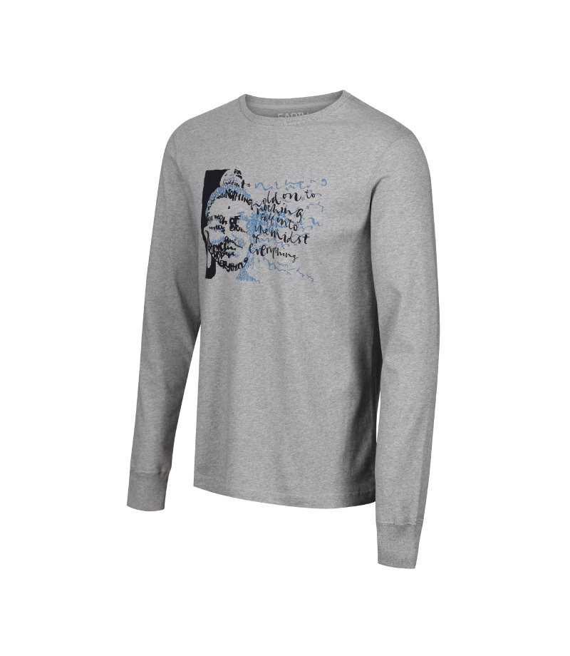'Hold on to Nothing & Fall into the Midst of Everything,' Buddhist, calligraphy long sleeve T-shirt.