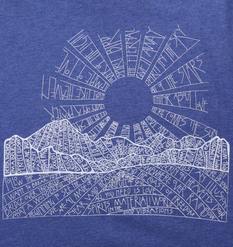 'music for life' spiritual indigo blue t-shirt graphic