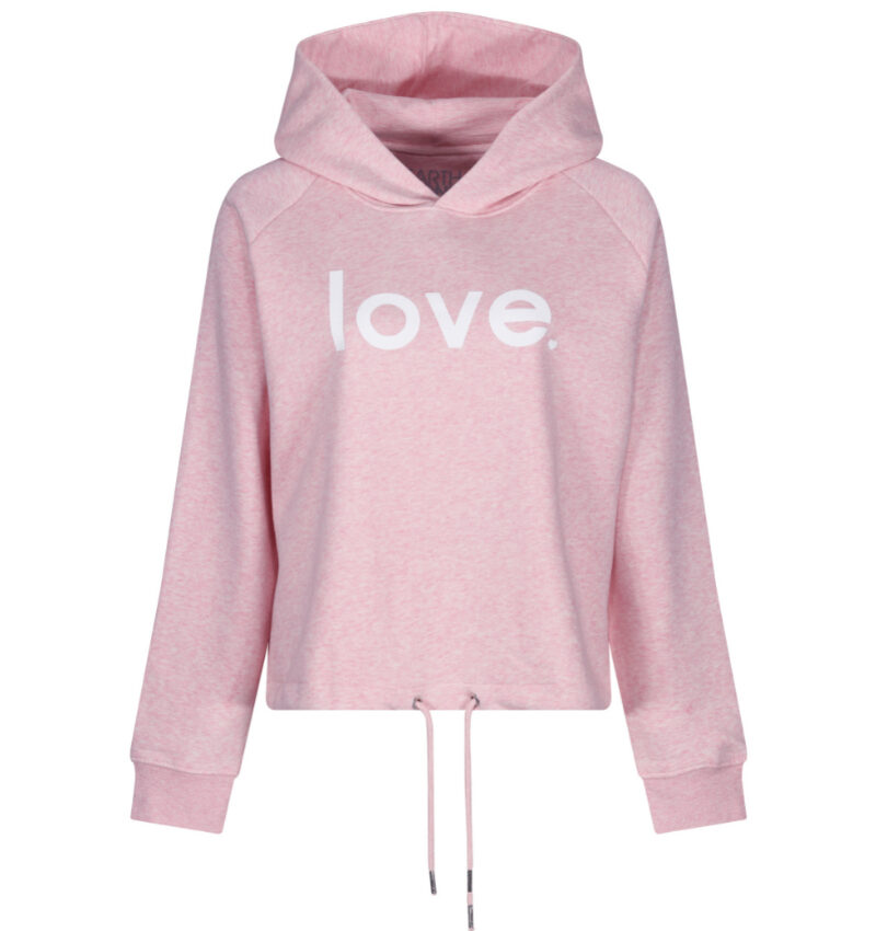 'Love' heather pink hoodie